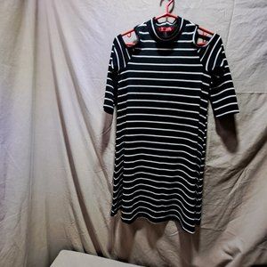 Women's mini dress high neck off the shoulder sleeves